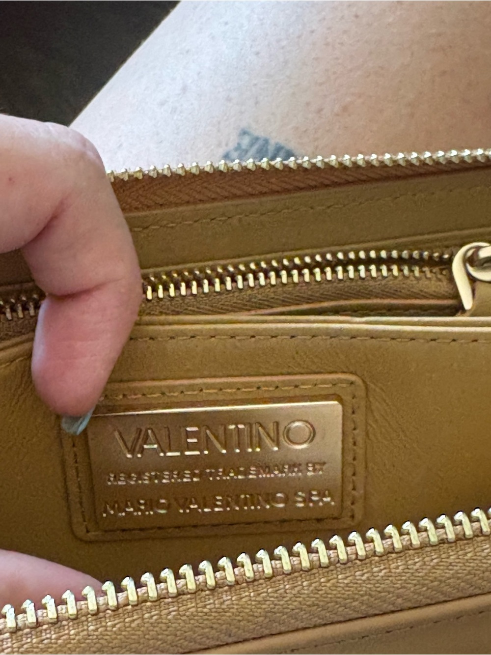 Valentino Tan Leather Zip-Top Women’s wallet